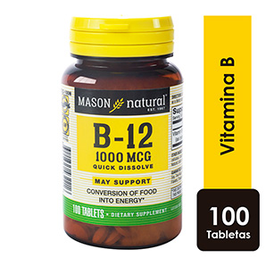 Vitamina B-12 1000mcg Tabletas Sublinguales fcox100