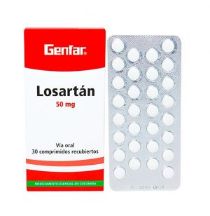 Losartan 50mg Comprimido Recubierto Genfar - Caja 30 UN