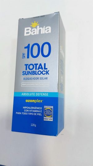 Bahía Total Sunblock Bloqueador SPF 100 por 120 g